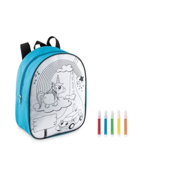 Mochila de poliéster para colorir para crianças ColorTime