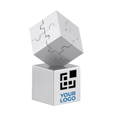 Quebra-cabeças decorativo metálico e magnético para publicidade Cube
