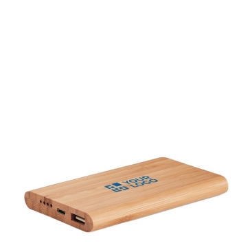 Bateria externa personalizada de bambu 4000mah