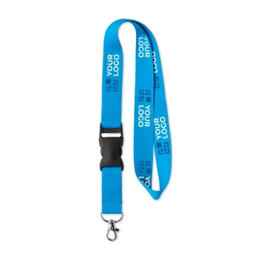 Lanyard promocional barato de poliéster com fivela Regular Plus