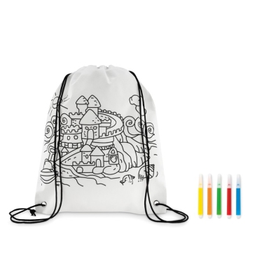 Saco-mochila non-woven 80 g/m² colorir com marcadores Color Fun