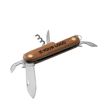 Canivete personalizado de madeira com 5 funções diferentes Maitre