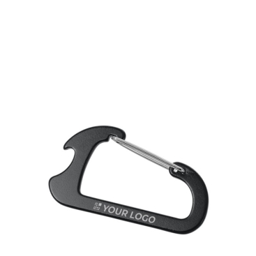 Porta-chaves personalizado em mosquetão com abre-caricas AluClip