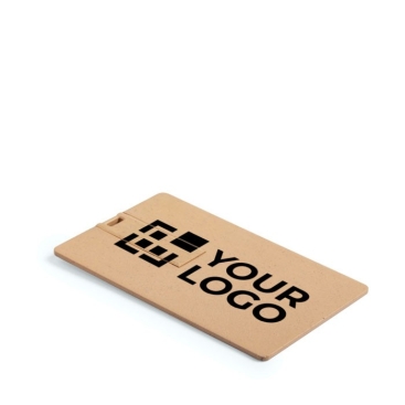 Cartão USB de plástico reciclado com acabamento de madeira USB Eco
