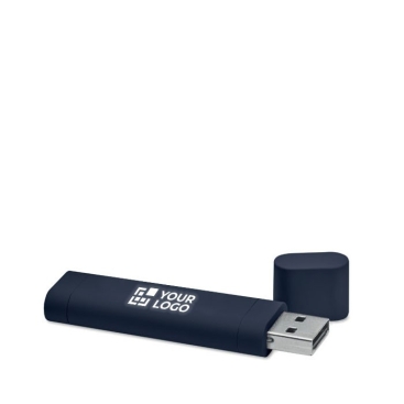Pen USB design alongado com o logo gravado iluminado Luz Soft Elipse