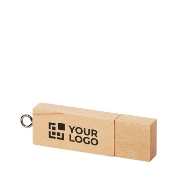 Pen USB gravada retangular de madeira com velocidade 3.0 Ecológica 3.0