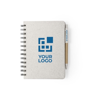 Caderno de bolso ecológico personalizado  cor marfil