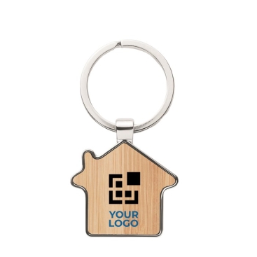Porta-chaves merchandising em forma de casa Bamboo Home