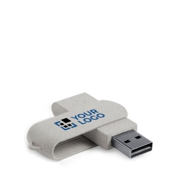 Pen drive de merchandising giratória de cana de trigo USB Ecocare