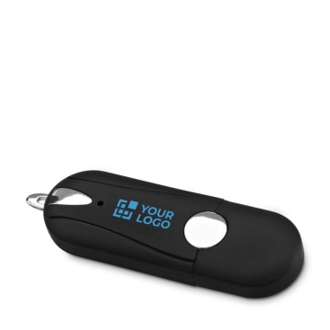 Pendrive com logotipo e gancho para pendurar cor preto