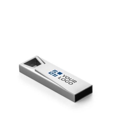 Memória USB compacta com design inovador cor prateado