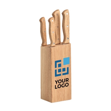 Conjunto de facas personalizadas de madeira com suporte Wooden