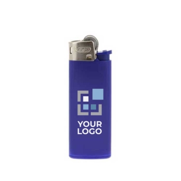 Isqueiros para personalizar da marca BIC®  cor azul-marinho vista com o logo impresso