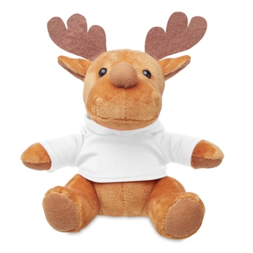 Peluche com camisola personalizável com logo cor branco