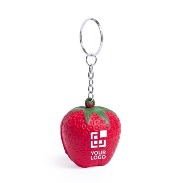 Porta-chaves anti-stress forma de fruta  cor cor-de-rosa