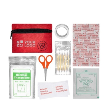 Kit de primeiros socorros em estojo vermelho de poliéster SOS