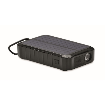 Powerbank solar de 8000 mAh com dínamo cor preto oitava vista