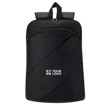 Mochila de PU para portátil com 2 bolsos frontais invisíveis 15''