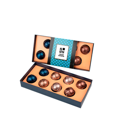 Caixa-oferta de 8 bombons de chocolate belga de vários sabores