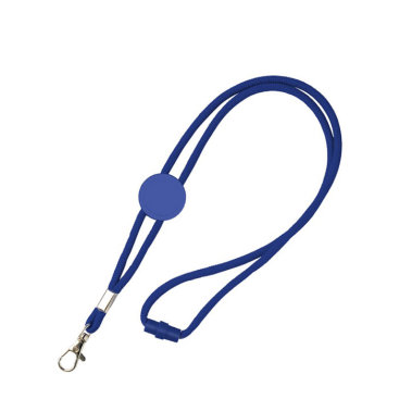 Lanyard tubular regulável de poliéster com mosquetão 3cm