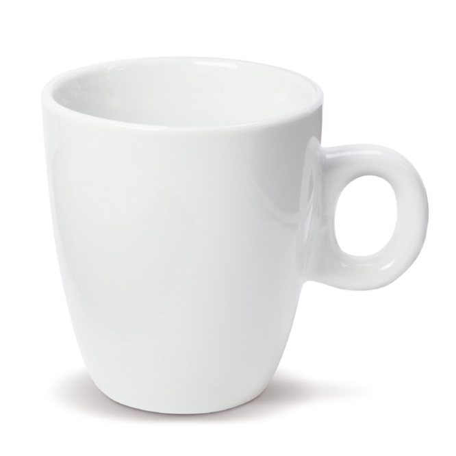 Caneca de cerâmica branca apta para as máquinas de café 200 ml cor branco quinta vista