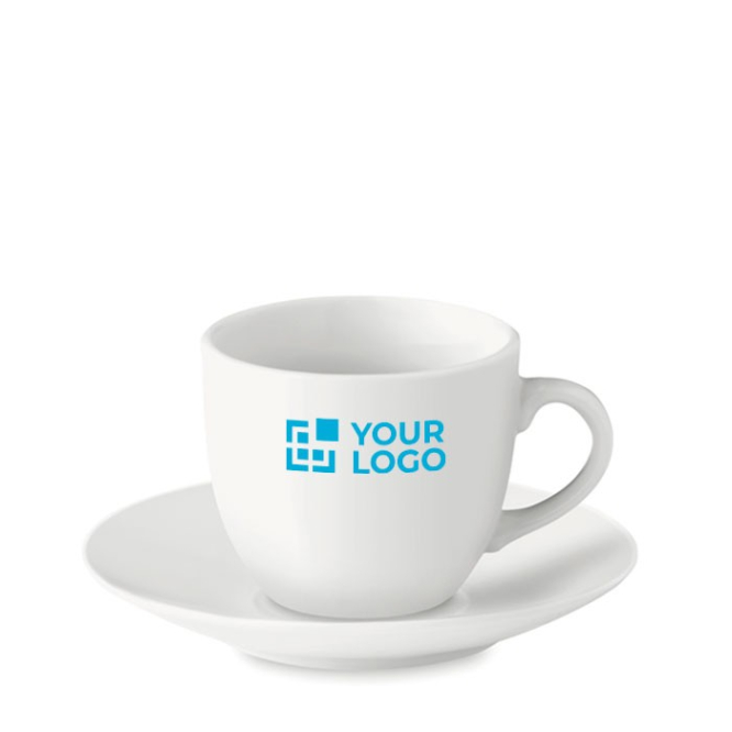 Chávena de café personalizada com logotipo cor branco segunda vista