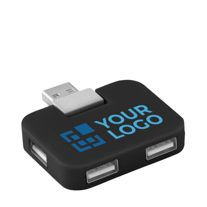 Hub personalizado USB 4 portas cor preto