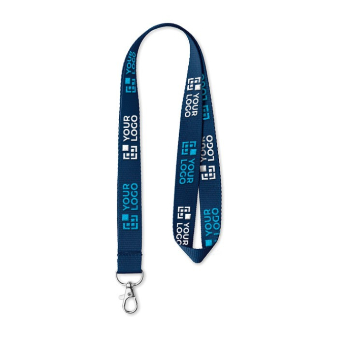 Lanyards promocionais logotipo tecido cor azul-claro