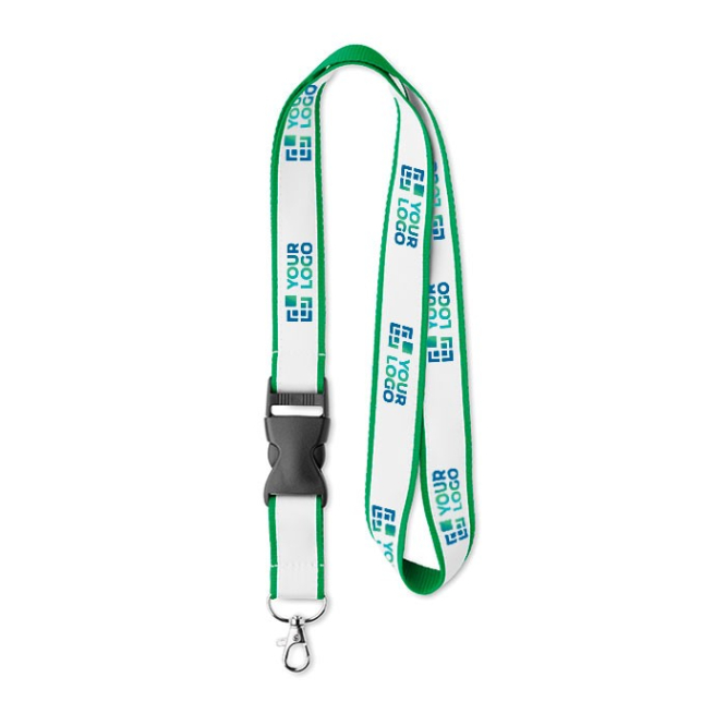 Lanyards personalizados poliéster fivela cor azul-claro