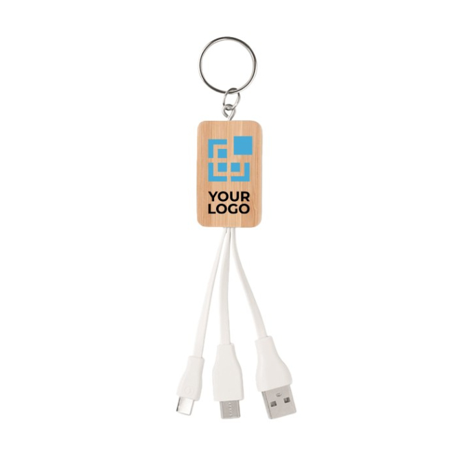 Porta-chaves com cabos USB vista conjunto
