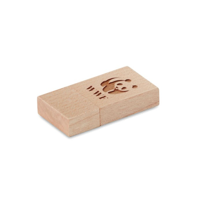 Pequena Usb personalizada de madeira cor madeira clara