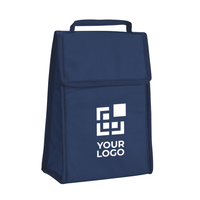 Bolsa térmica dobrável com logotipo cor azul