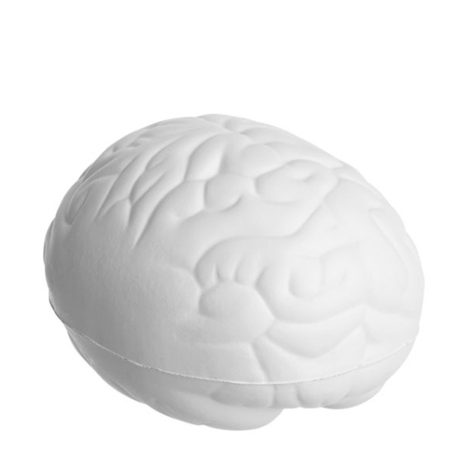 Acessório anti-stress em forma de cérebro cor branco vista lateral