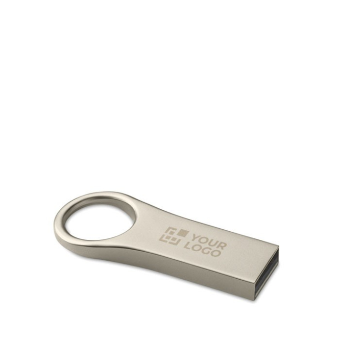 Memória USB de metal com design inovador cor prateado