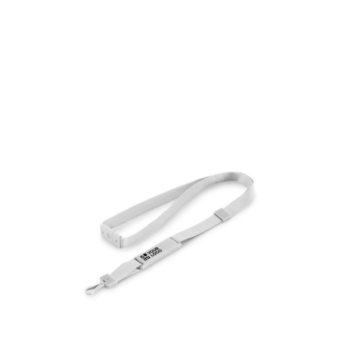 Lanyard publicitária com pen drive cor branco