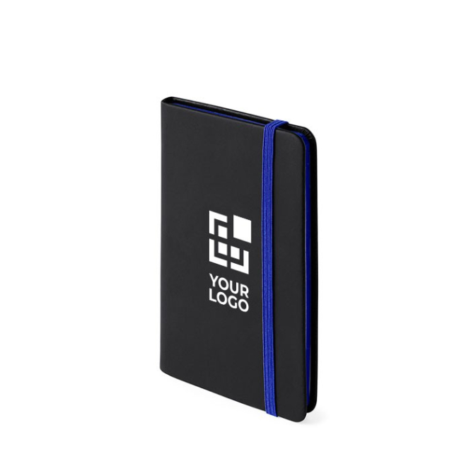 Caderno de bolso B7 para merchandising cor azul primeira vista