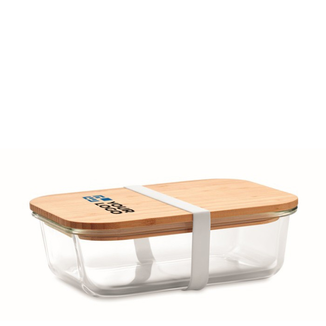 Tupperware de vidro com tampa de bambu vista principal