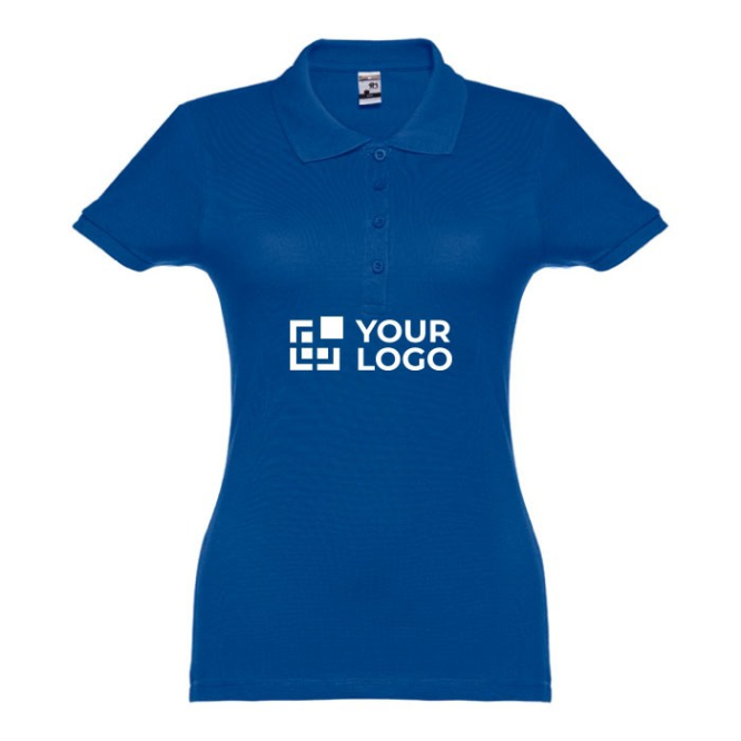 Polo feminino personalizável de manga curta vista principal