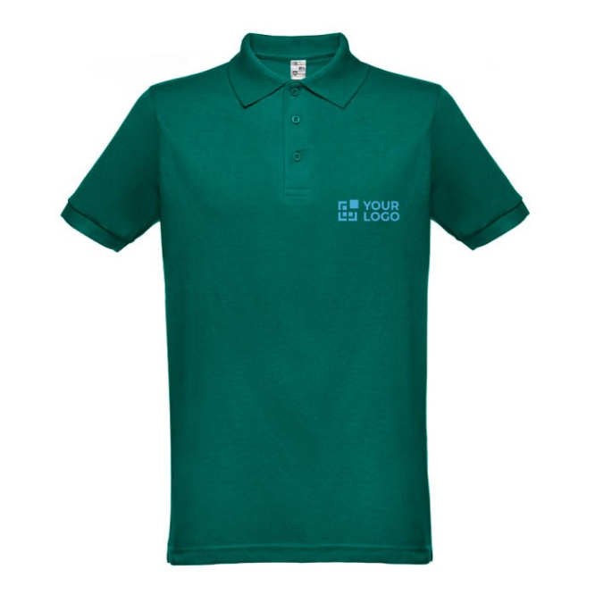 Polos com logo a cor total em algodão e poliester 200 g/m2 THC Berlin vista principal