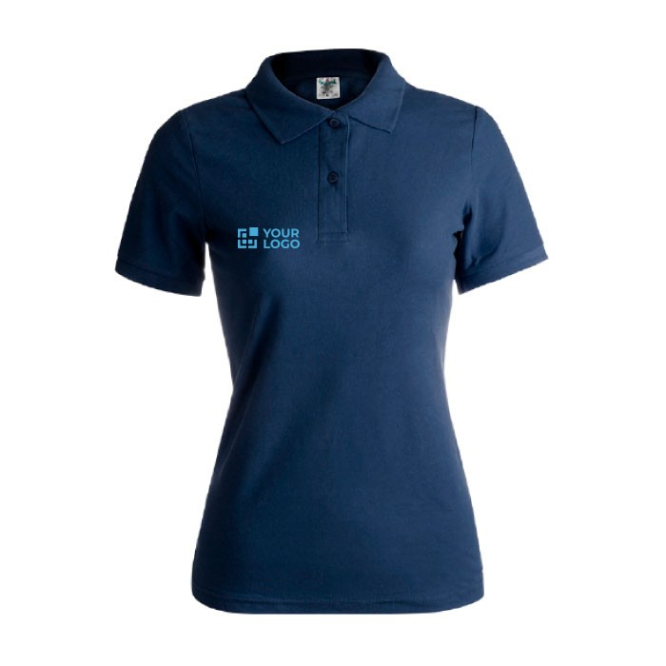 Polo para mulher com o logotipo da marca cor azul-escuro