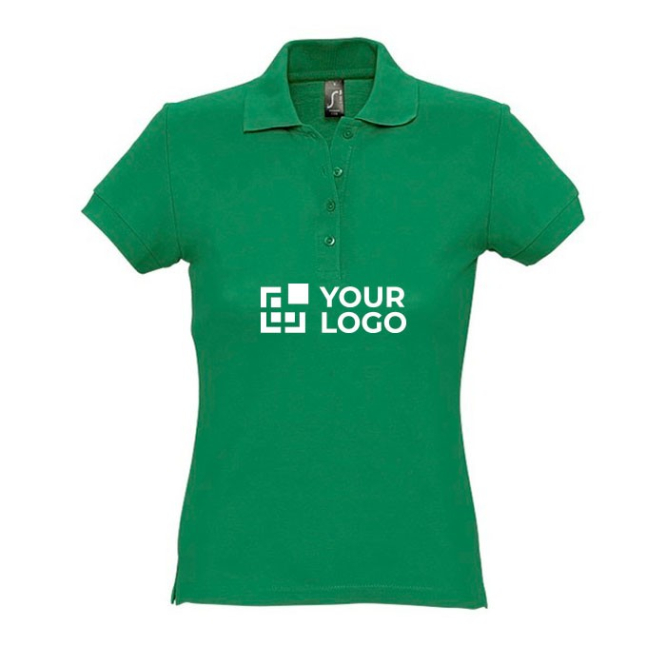 Polo de mulher personalizável com logotipo vista principal