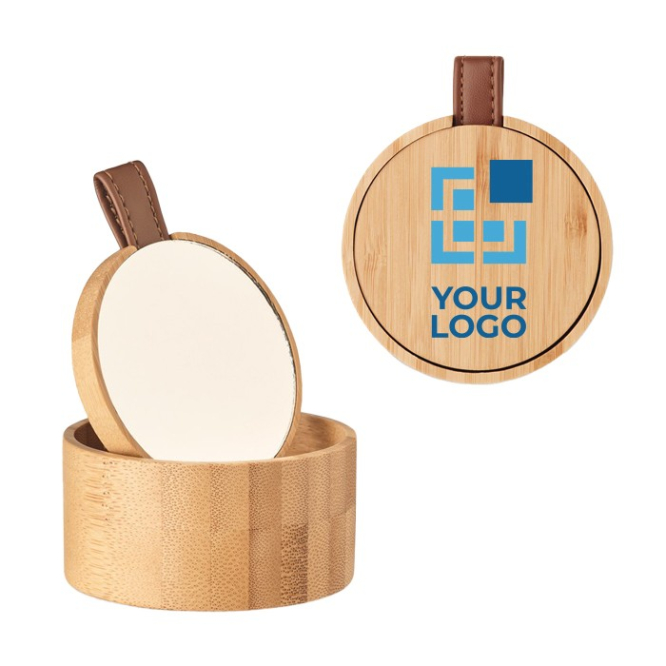Elegante caixa para joias em bambu com logo cor madeira vista principal