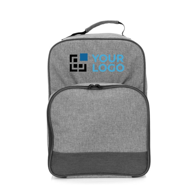 Mochila para piqueniques com logo cor cinzento vista principal