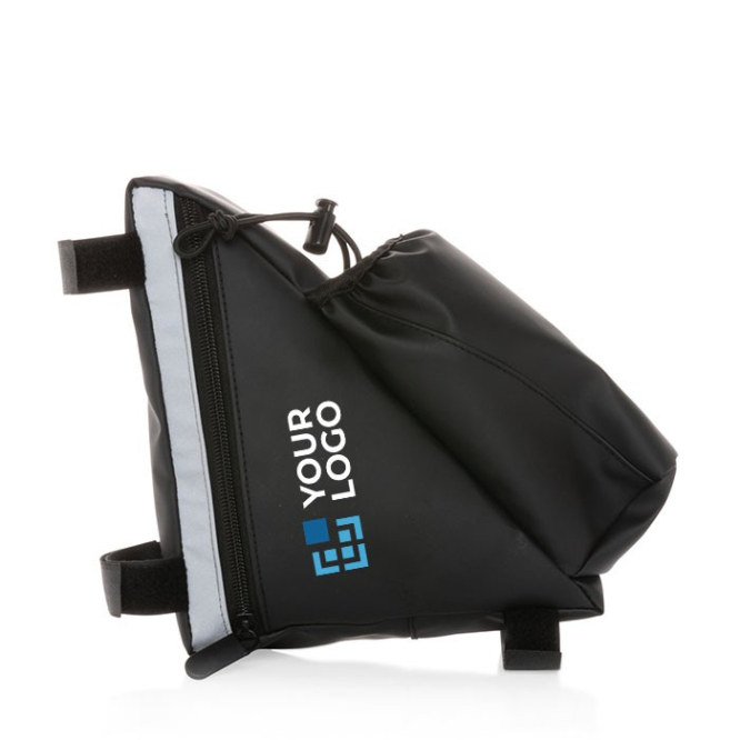 Bolsa refletora para bicicletas com logotipo cor preto