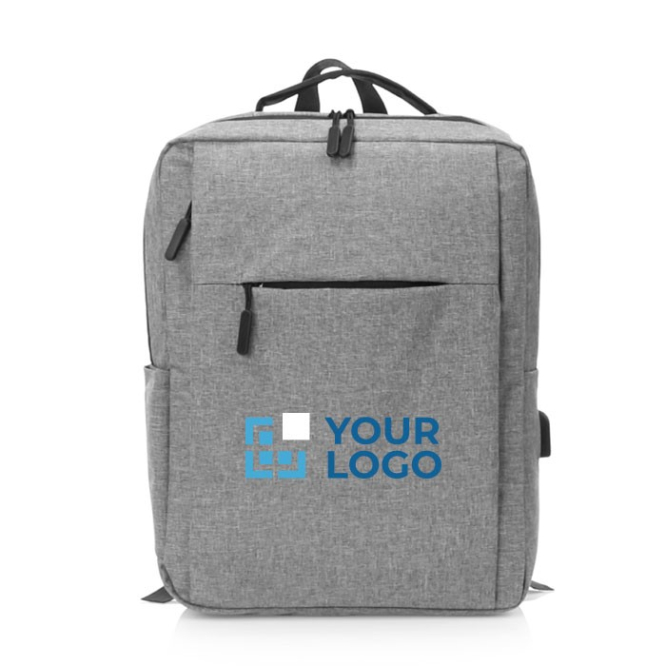 Mochila executiva personalizada com logotipo cor cinzento