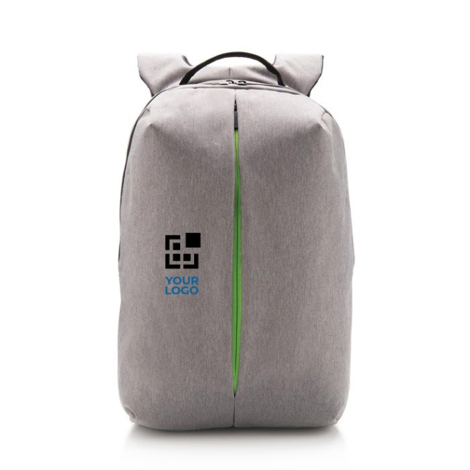 Mochila para desporto personalizável com logo cor azul vista com logo