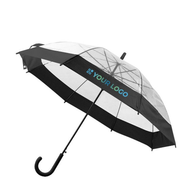 Guarda-chuva transparente com detalhes em cor cor preto