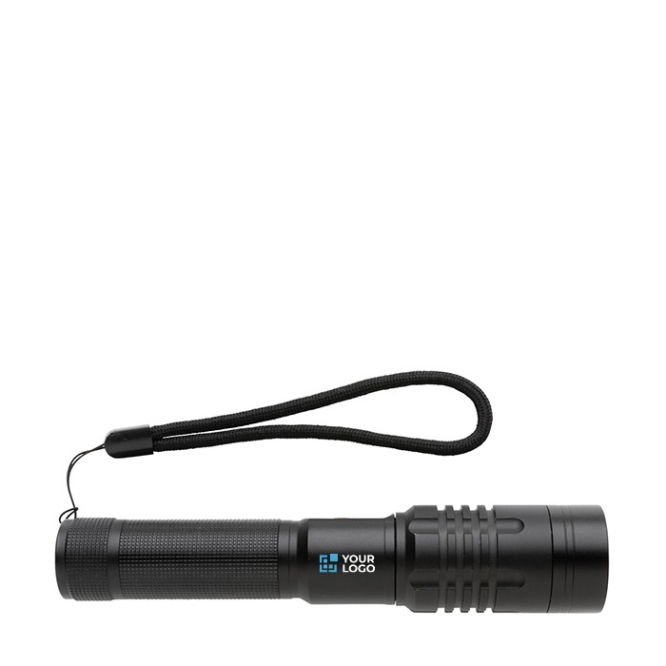 Lanterna recarregável mediante USB cor preto segunda vista com caixa