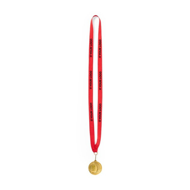 Medalha de metal com fita cor dourado