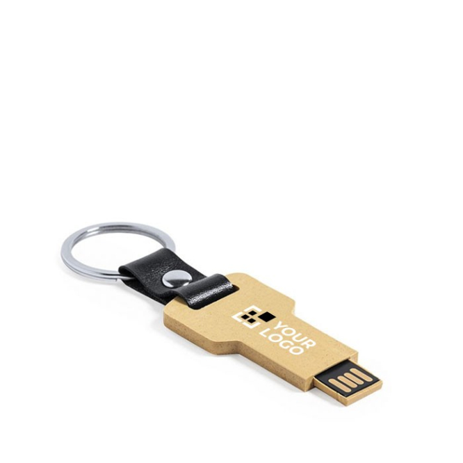 Memória porta-chaves USB eco cor natural